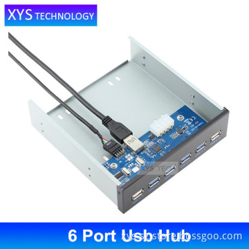 Front Panel with 4 USB 3.0 Ports and 2 USB 2.0 Ports 6 Port USB Hub/
